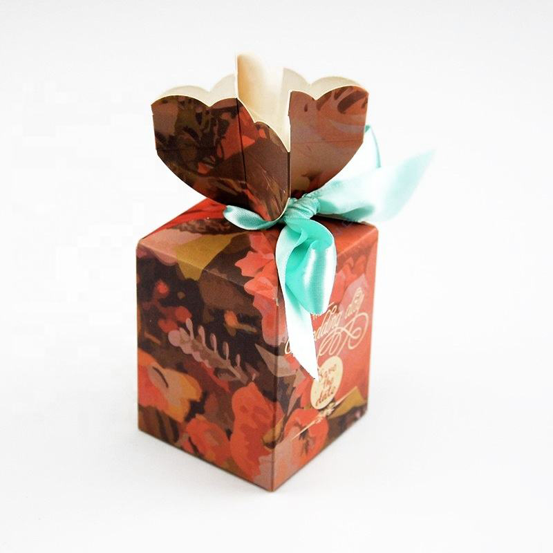 Aangepaste afdrukken Wedding Candy Gasten Paper Gift Box